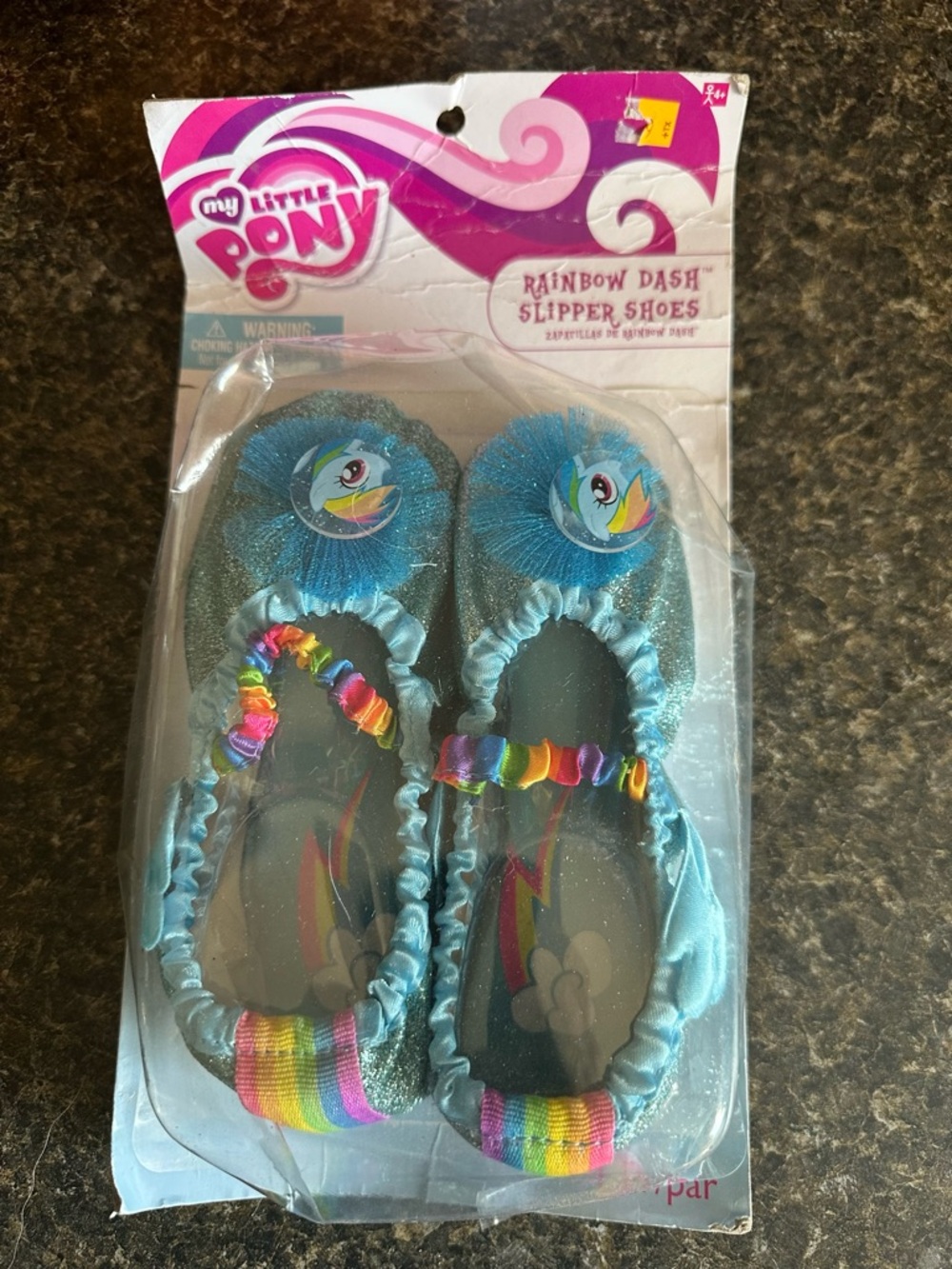 My Little Pony Rainbow Dash Slipper Shoes Child Size 7-11 Fantasy Play Shoes NIP